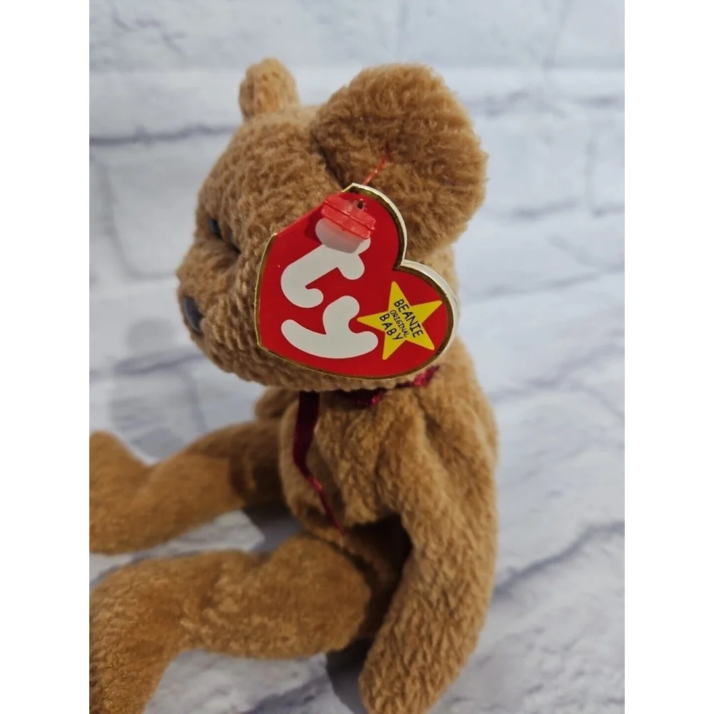 Ty Beanie Baby Curly The Bear Plush Toy Retired